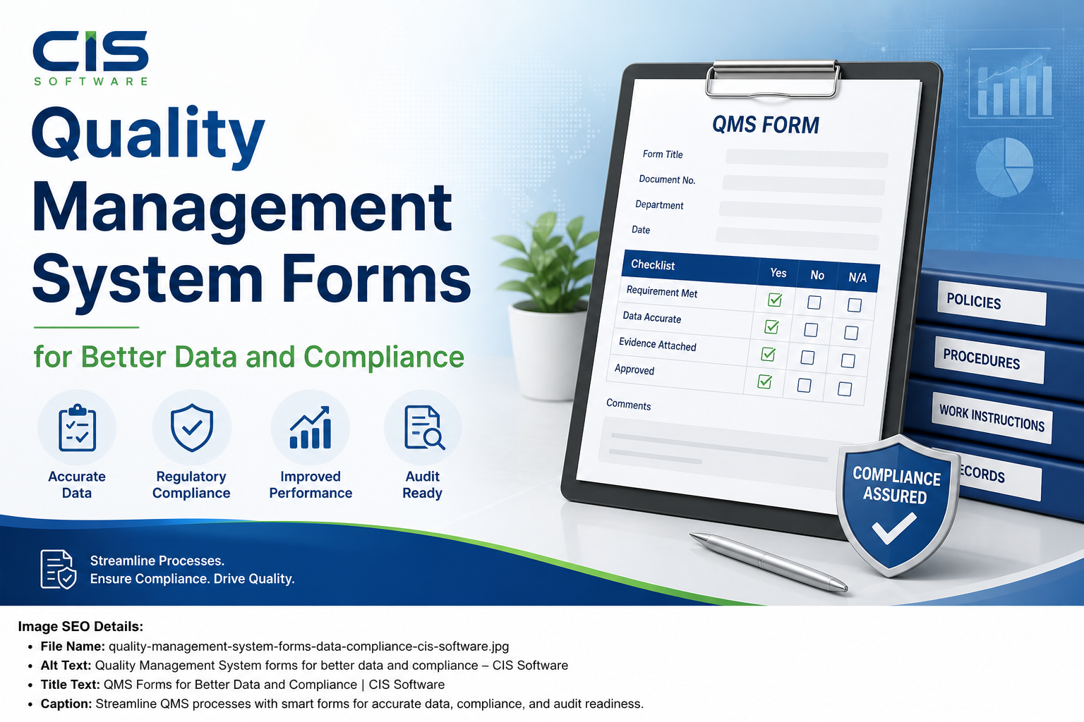 Quality management system forms for better data accuracy and compliance